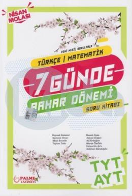 Palme TYT AYT Türkçe Matematik 7 Günde Bahar Dönemi Soru Kitabı