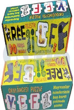 Harf Hayvanlar Puzzle (Küçük Kutu)