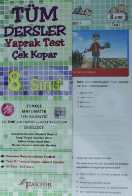 Faktör 8.Sınıf Tüm Dersler Çek Kopar Yaprak Test